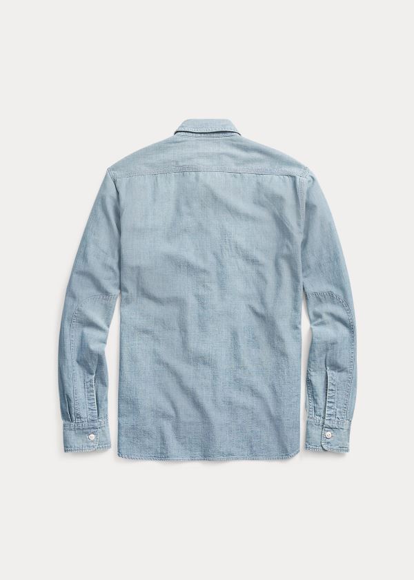 Men's Ralph Lauren Chambray Work Shirt | 256398NPR